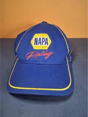 Napa Men' s Racing Driving Hat Baseball Cap Strap Back Blue Yellow
